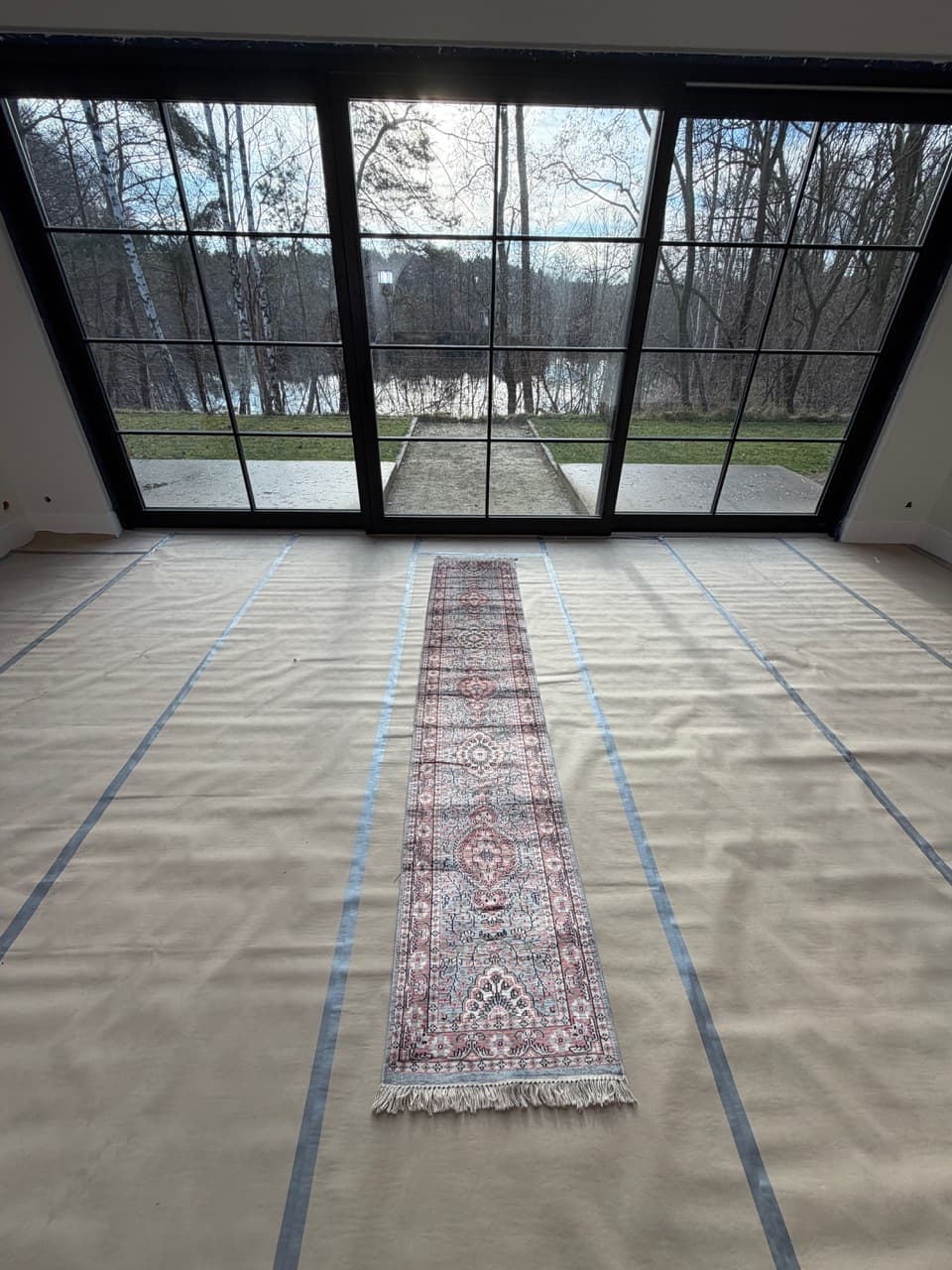 Chodnik Ghoum, 315x61 cm, srebrny, jedwab, Pakistan - 177845