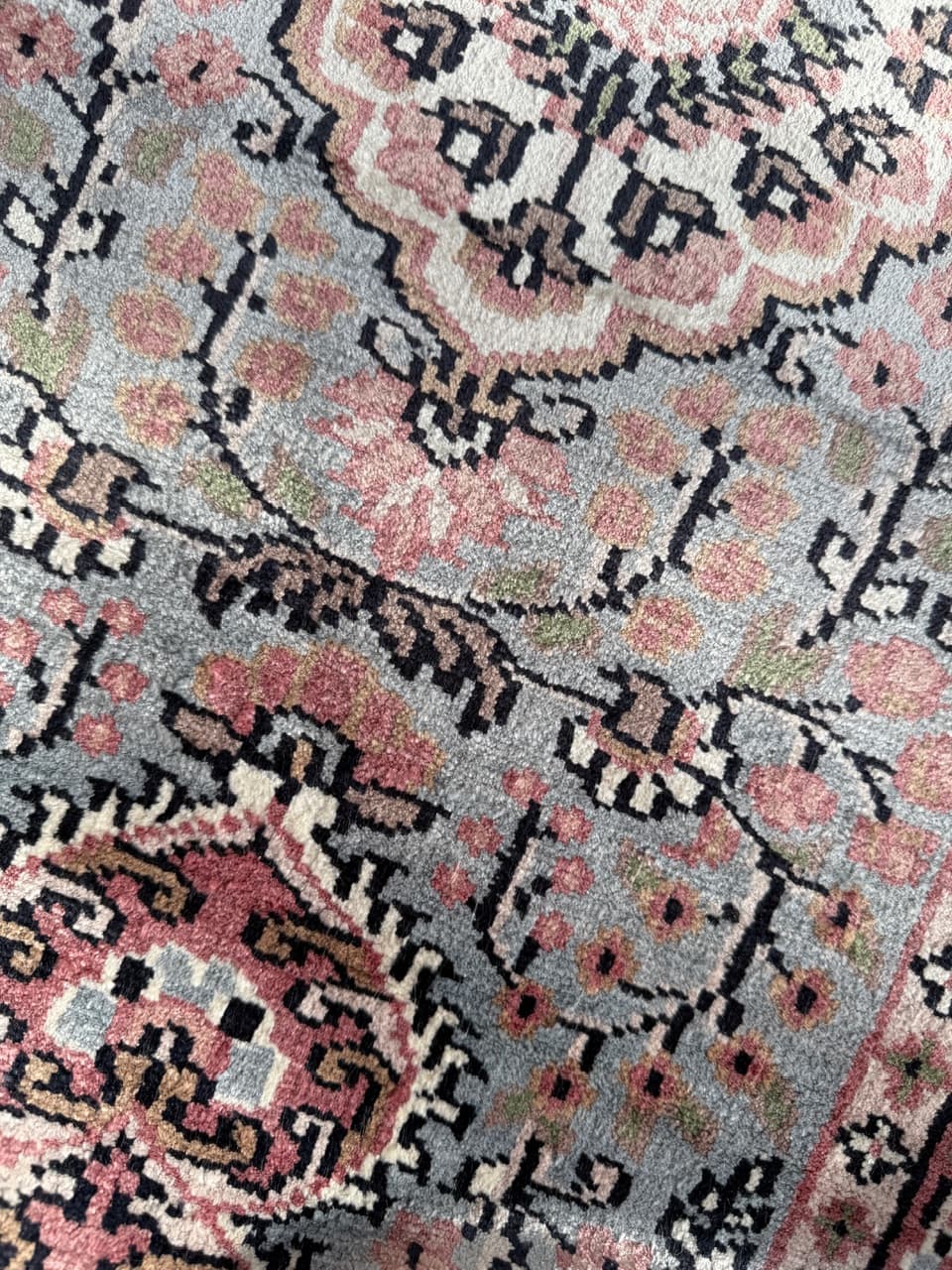 Chodnik Ghoum, 315x61 cm, srebrny, jedwab, Pakistan - 177837