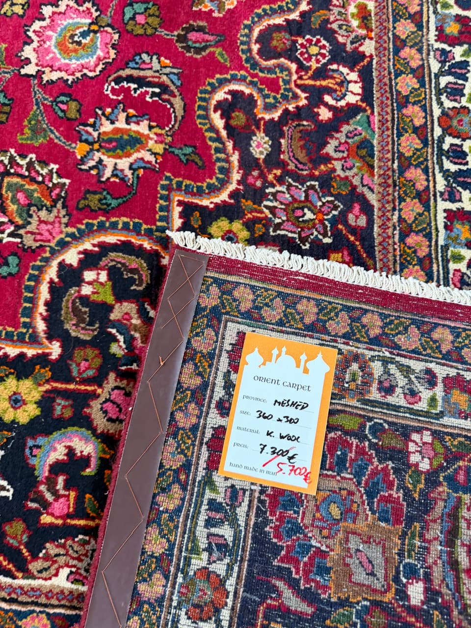 Dywan Mesched 360x300 cm, czerwony, wełna, Iran - 177881