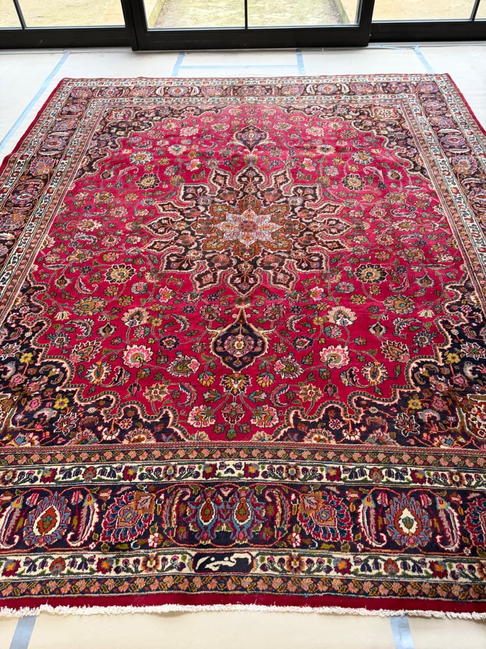 Dywan Mesched 360x300 cm, czerwony, wełna, Iran - 177884