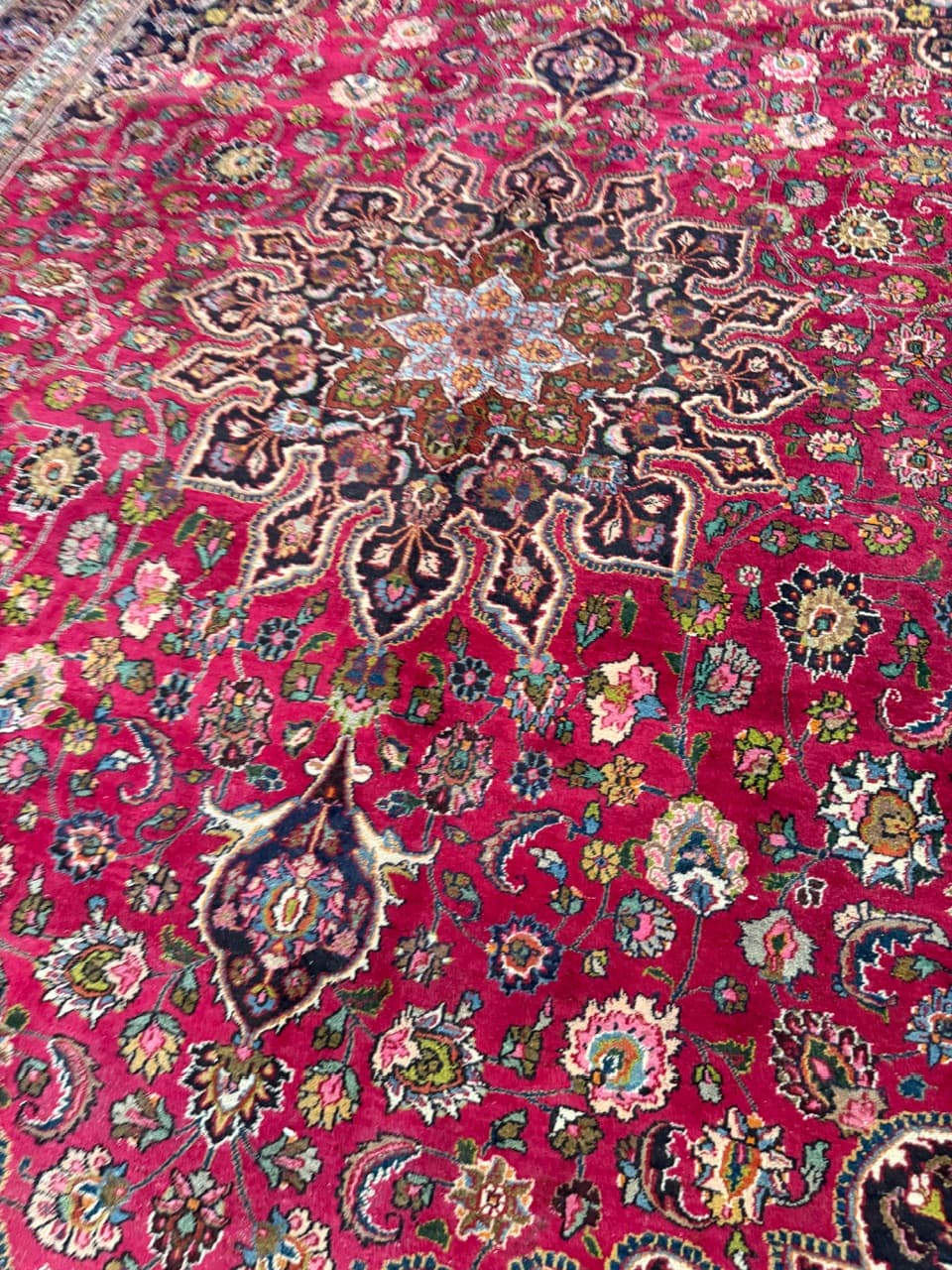 Dywan Mesched 360x300 cm, czerwony, wełna, Iran - 177888
