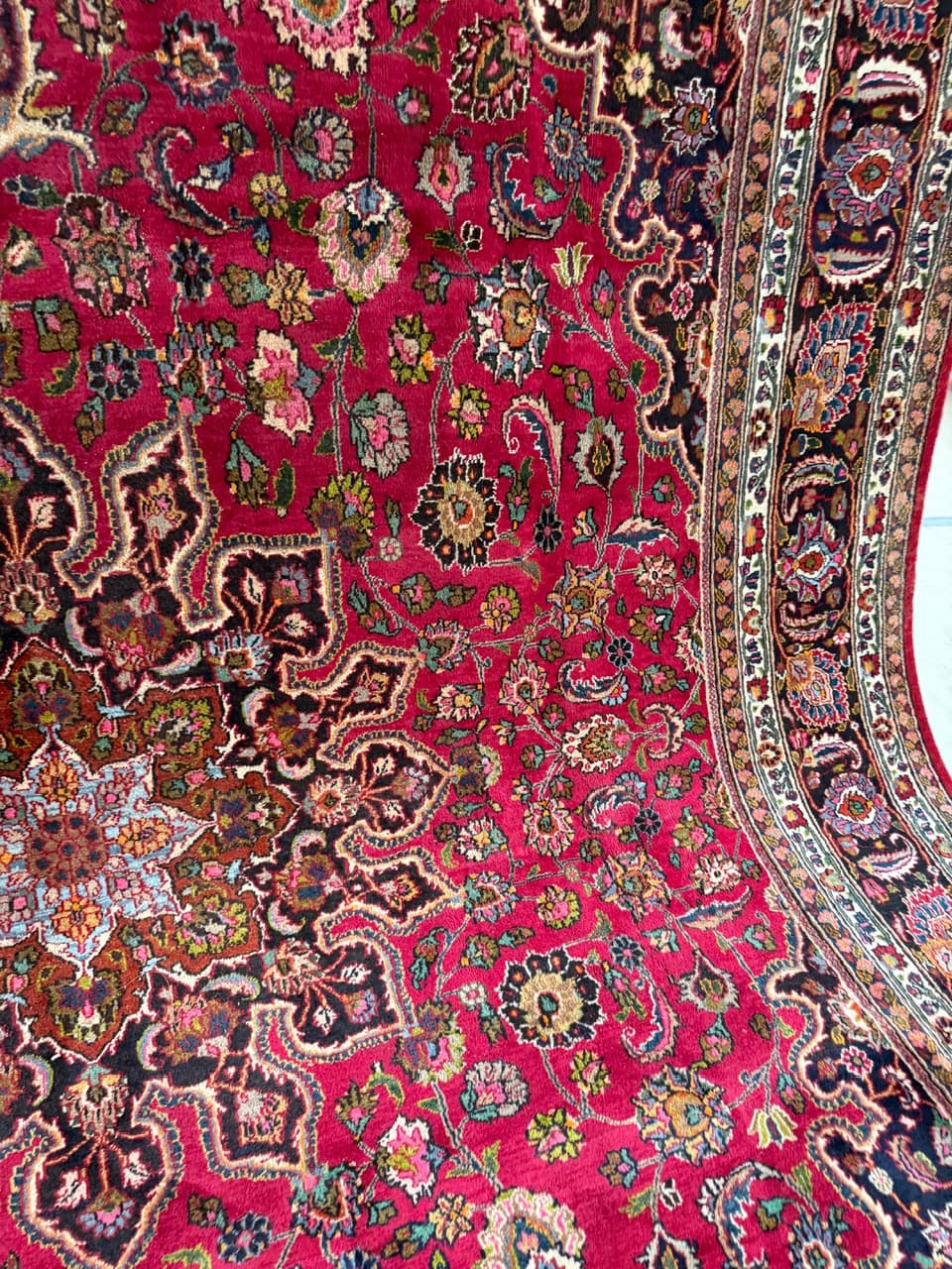 Dywan Mesched 360x300 cm, czerwony, wełna, Iran - 177883
