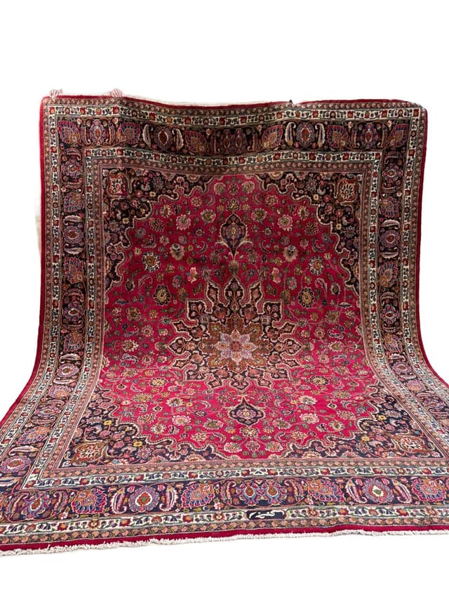 Dywan Mesched 360x300 cm, czerwony, wełna, Iran - WYMIARY