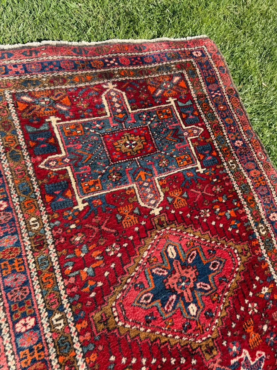 Chodnik Heriz 330x92 cm, czerwony, wełna, Iran, lata 50. - 178020