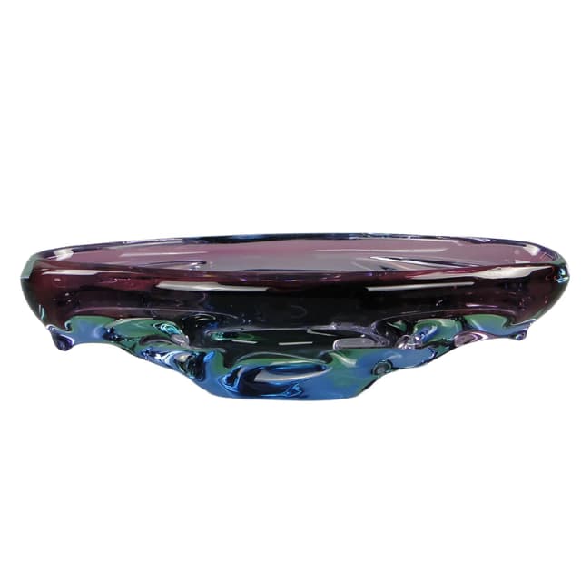 Bowl Propeller, multicolor crystal, by J. Kotik, Czechoslovakia, 1950s - DIMENSION