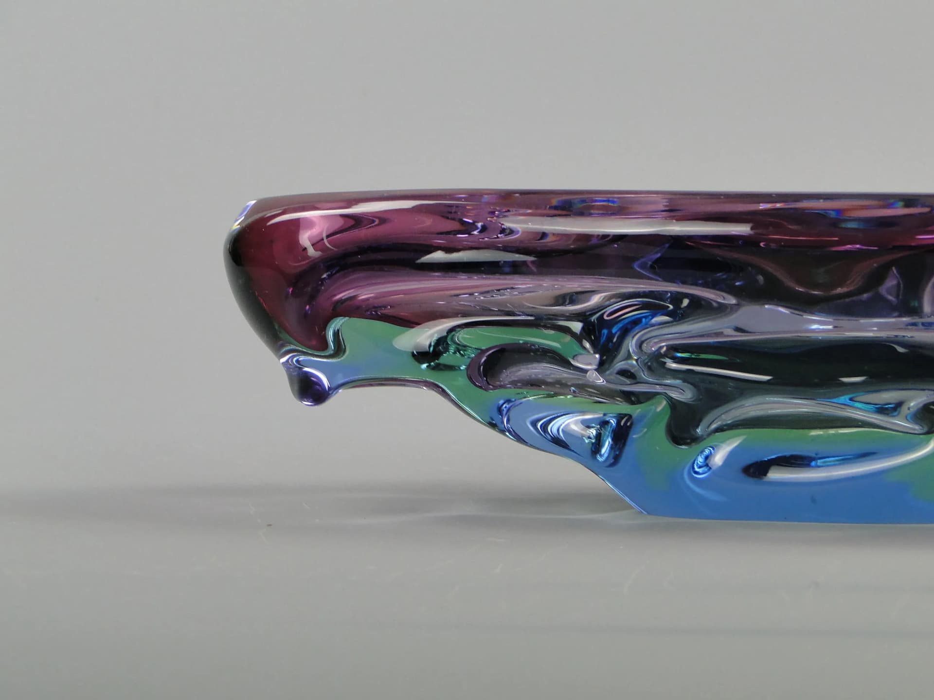 Bowl Propeller, multicolor crystal, by J. Kotik, Czechoslovakia, 1950s - 12382