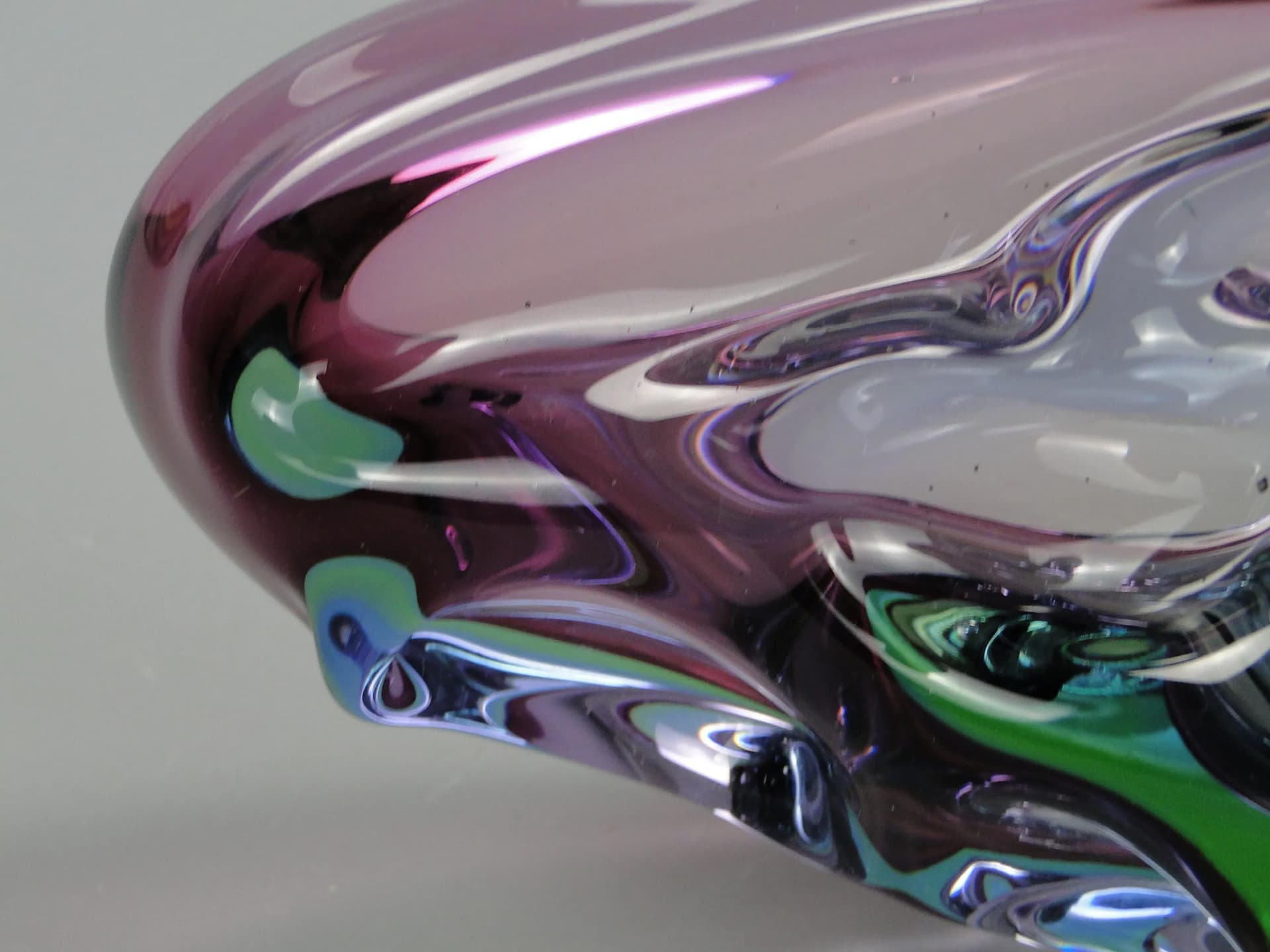 Bowl Propeller, multicolor crystal, by J. Kotik, Czechoslovakia, 1950s - 12388