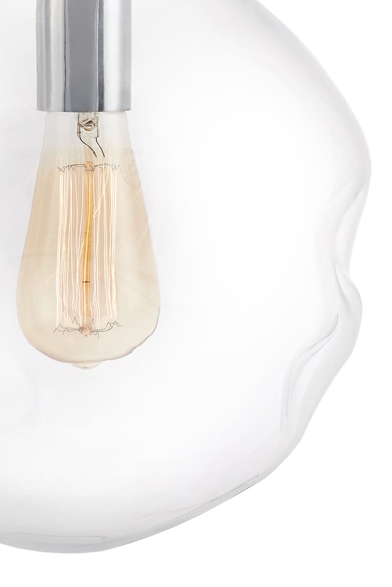 Lampa wisząca AVIA Ø30, srebrna, szkło przezroczyste, Kaspa - 178368