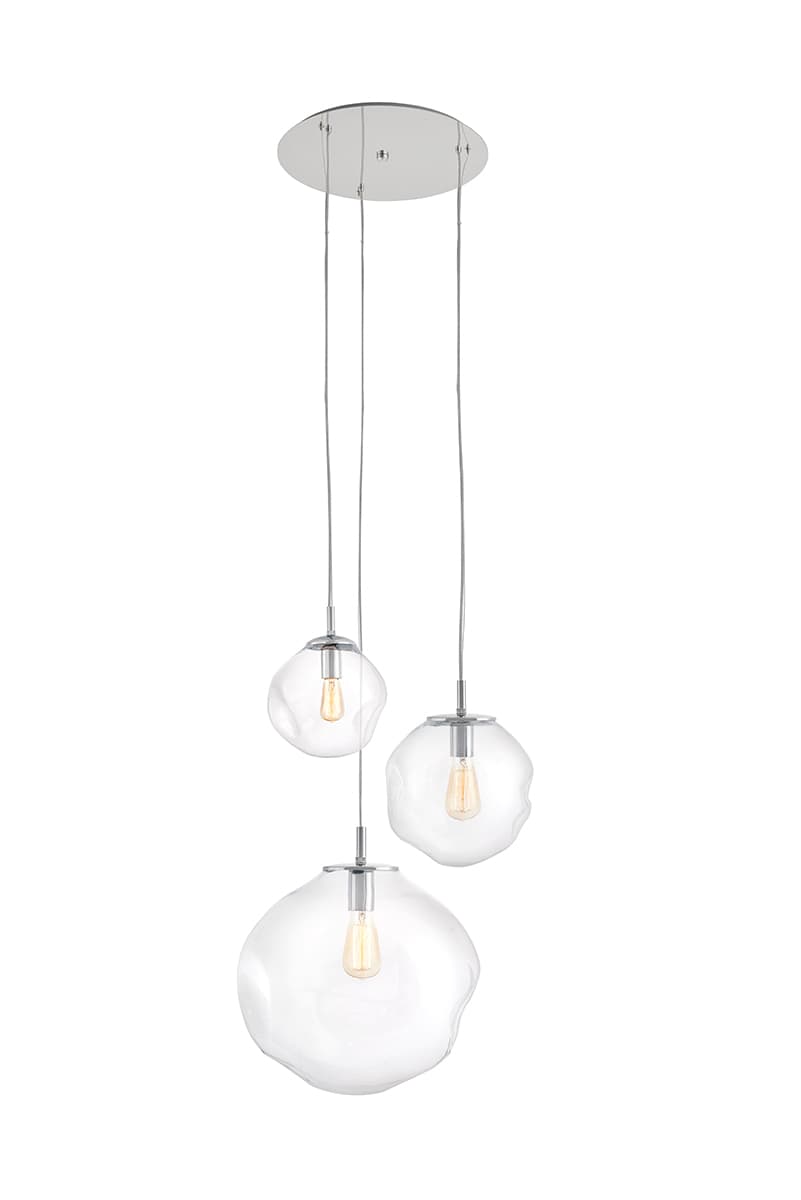 Pendant lamp AVIA PLAFON 3 silver, Kaspa