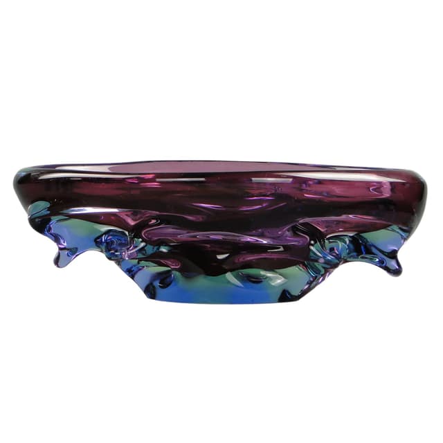 Bowl Propeller, multicolor crystal, by J. Kotik, Czechoslovakia, 1950s - DIMENSION