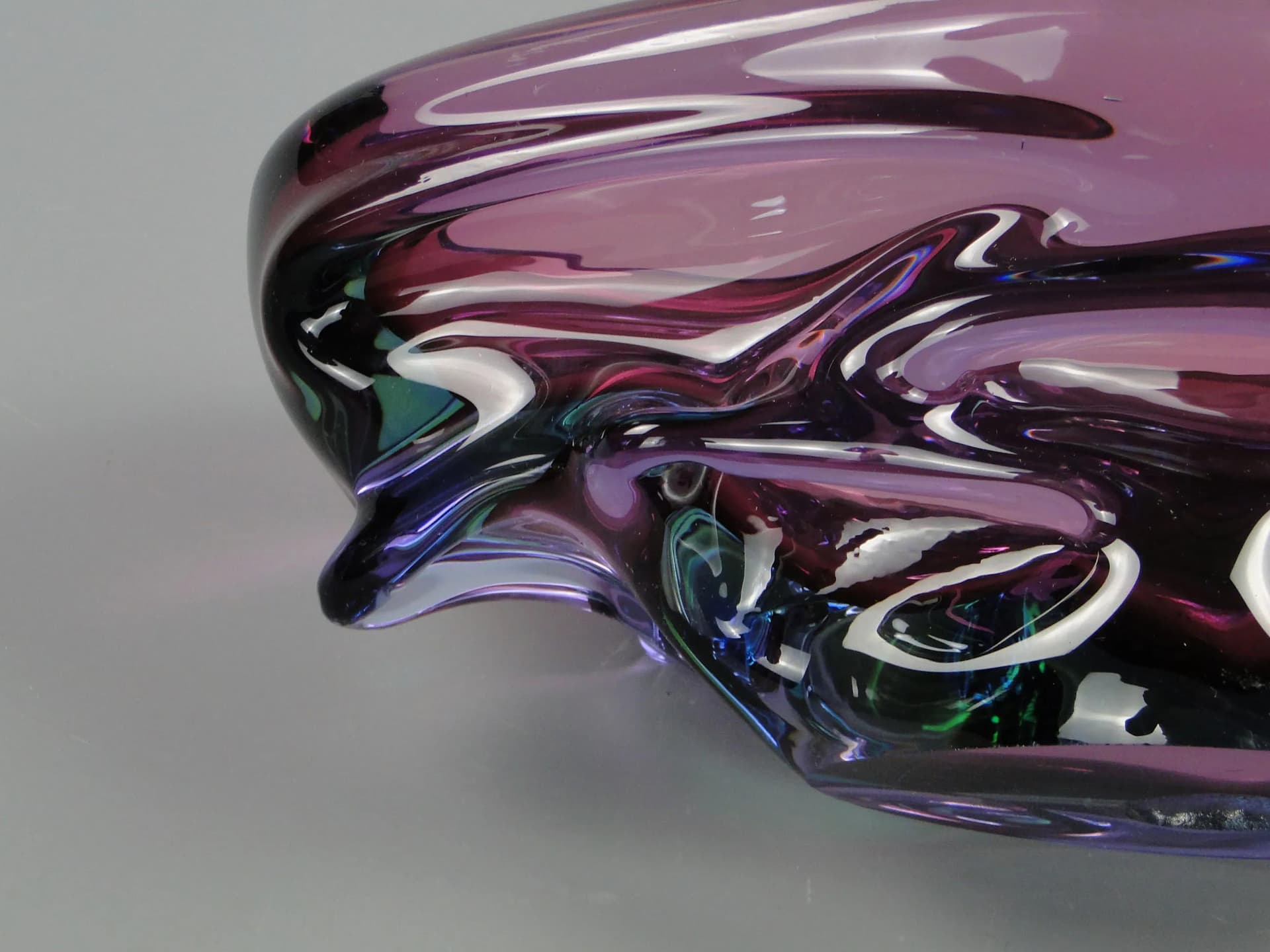 Bowl Propeller, multicolor crystal, by J. Kotik, Czechoslovakia, 1950s - 12376