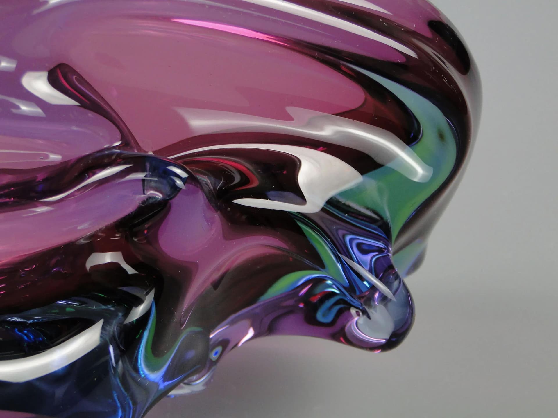 Bowl Propeller, multicolor crystal, by J. Kotik, Czechoslovakia, 1950s - 12378