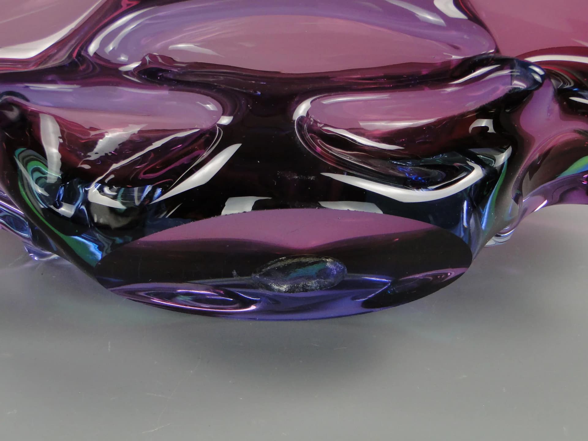 Bowl Propeller, multicolor crystal, by J. Kotik, Czechoslovakia, 1950s - 12377