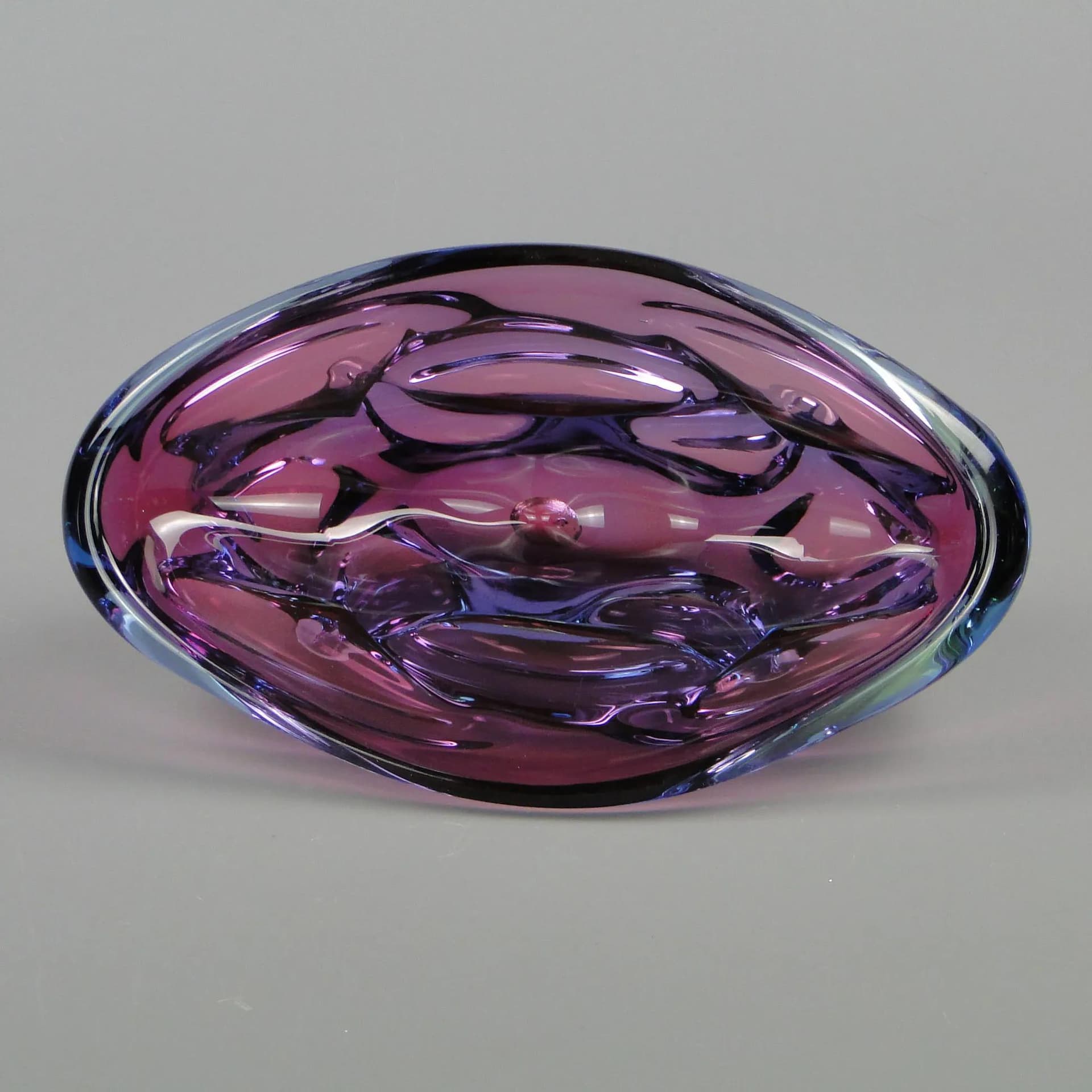 Bowl Propeller, multicolor crystal, by J. Kotik, Czechoslovakia, 1950s - 12374