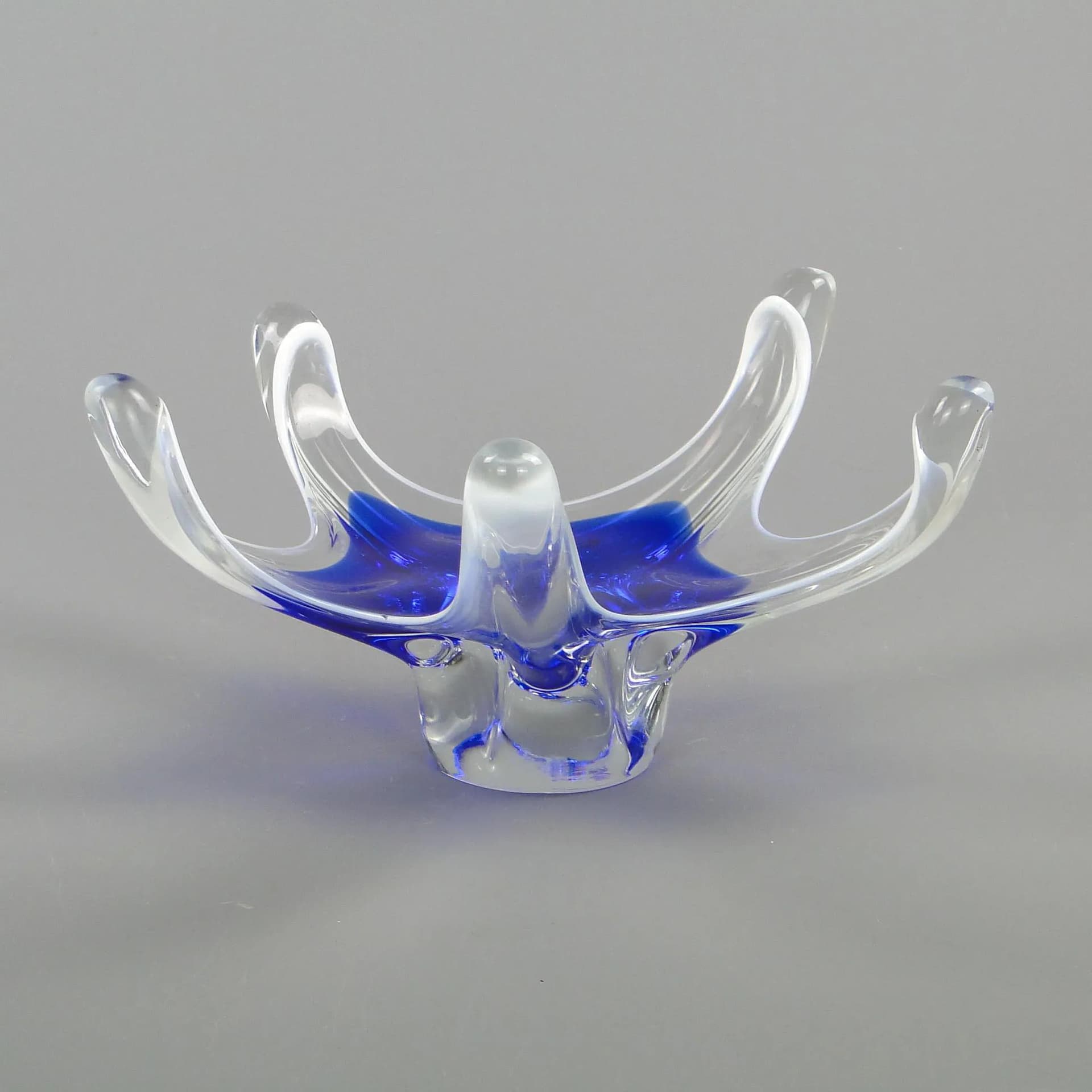 Bowl, blue, glass, by J. Hospodka, Czech Republic, 1960s. - 12361