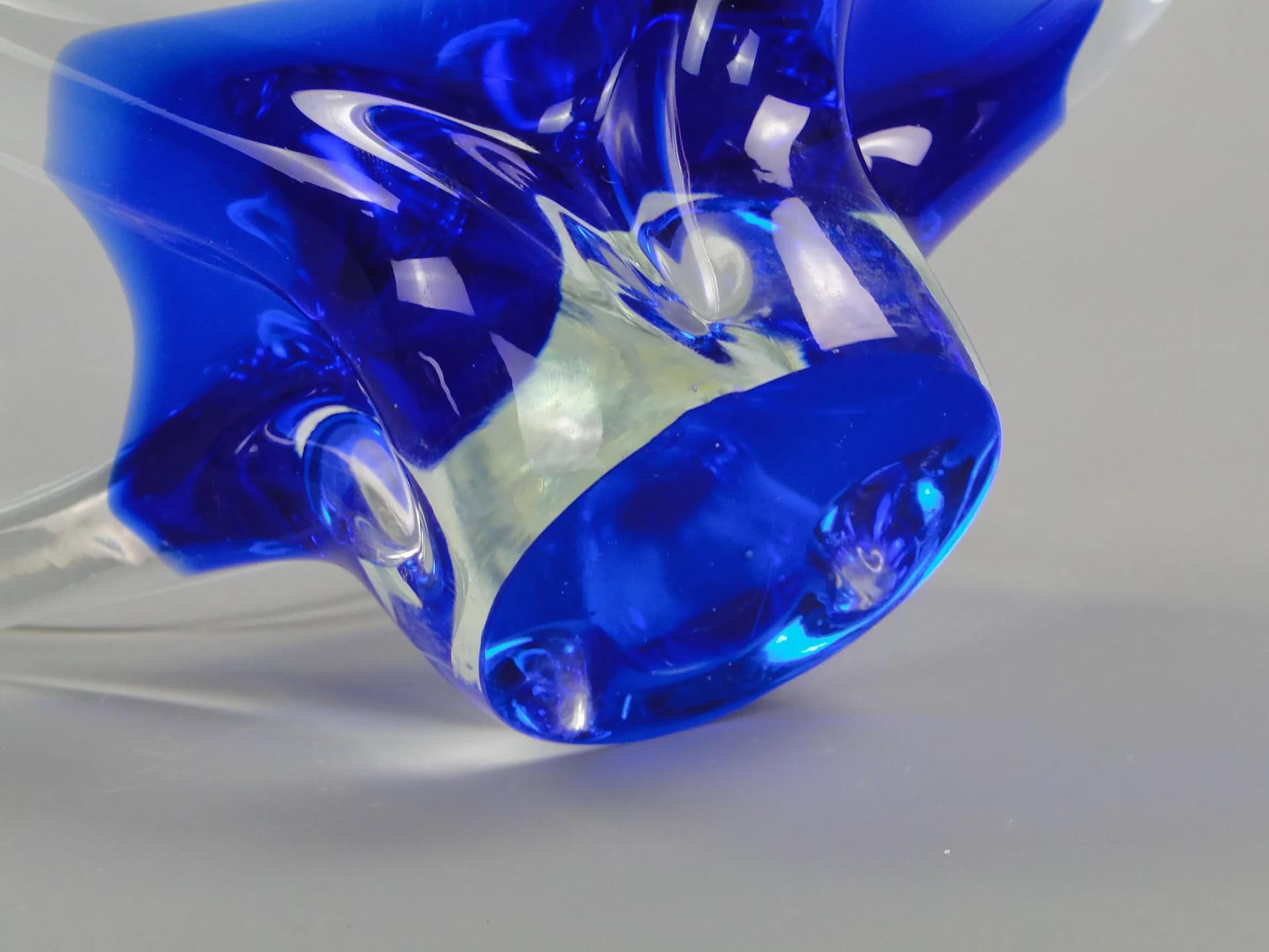 Bowl, blue, glass, by J. Hospodka, Czech Republic, 1960s. - 12367