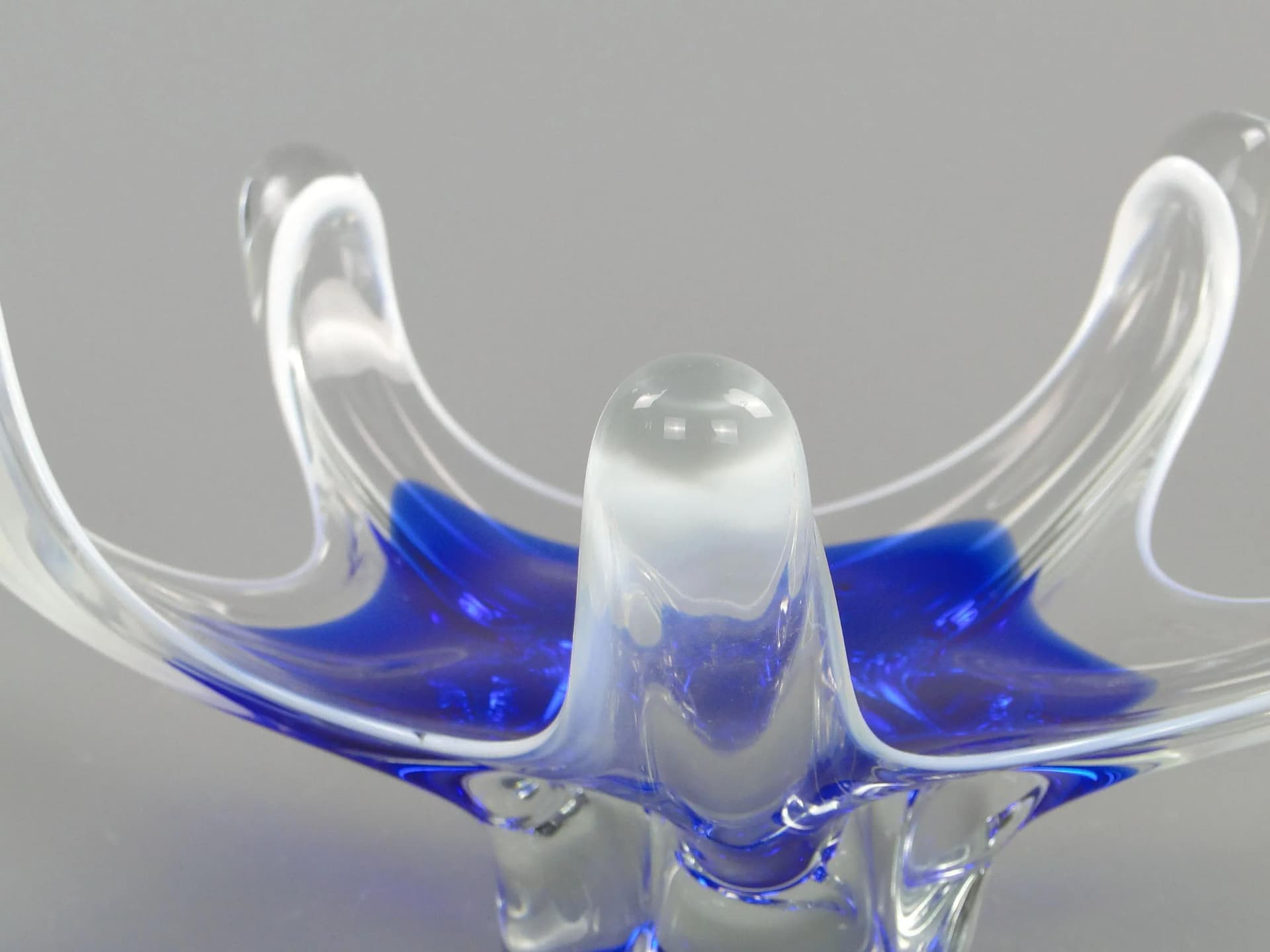 Bowl, blue, glass, by J. Hospodka, Czech Republic, 1960s. - 12363