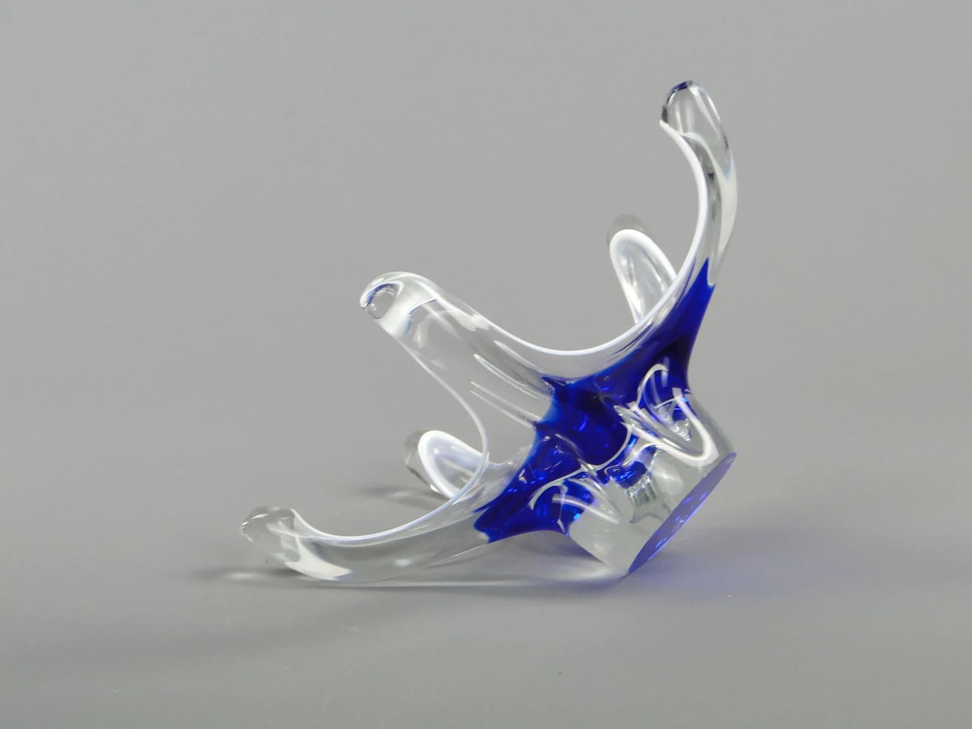 Bowl, blue, glass, by J. Hospodka, Czech Republic, 1960s. - 12366