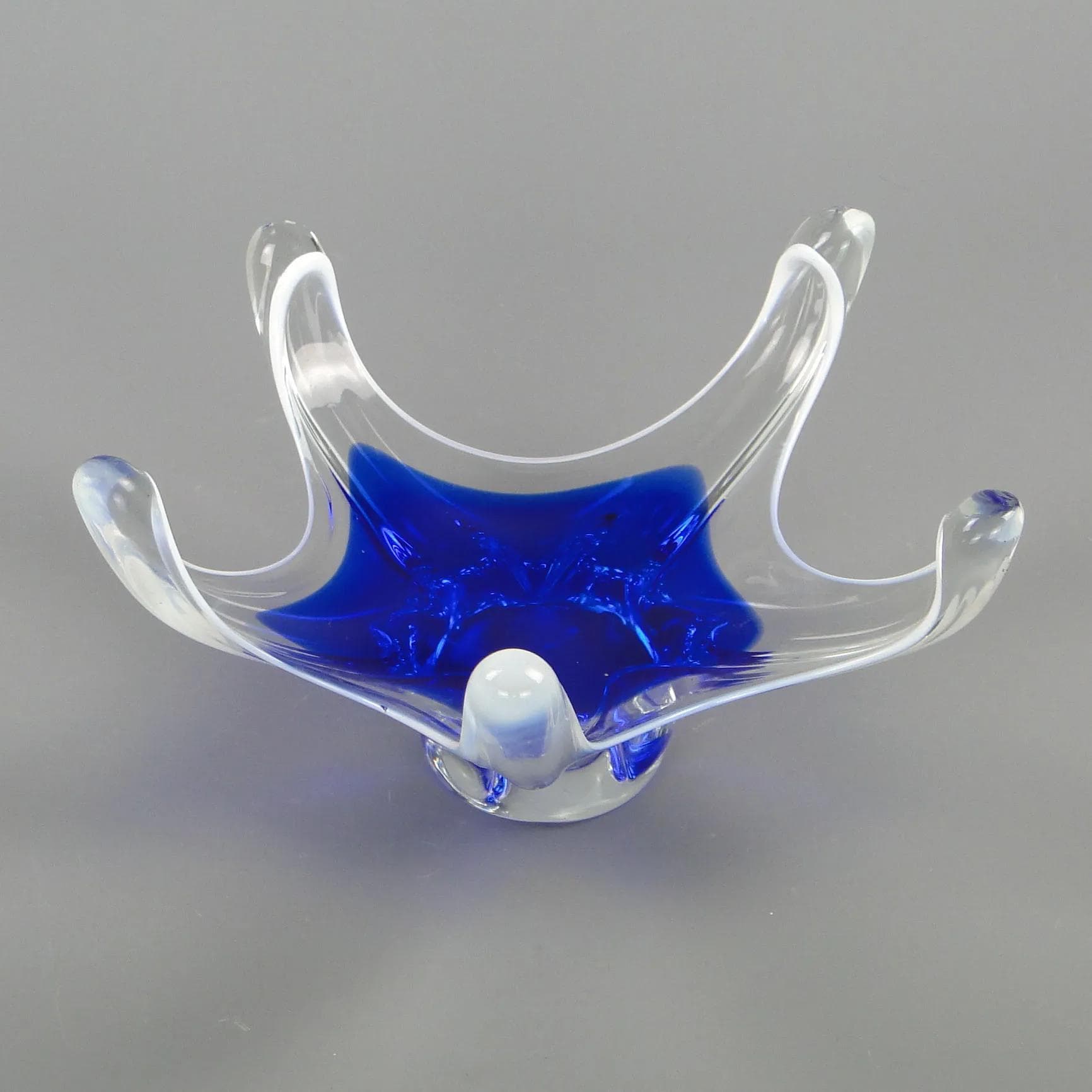 Bowl, blue, glass, by J. Hospodka, Czech Republic, 1960s. - 12362