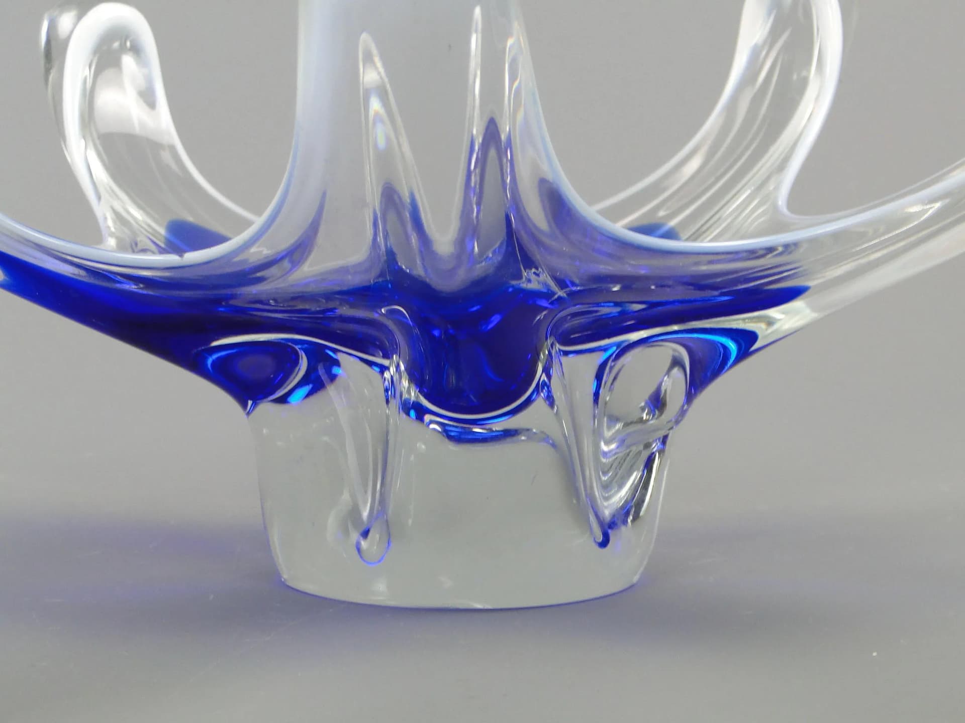 Bowl, blue, glass, by J. Hospodka, Czech Republic, 1960s. - 12364