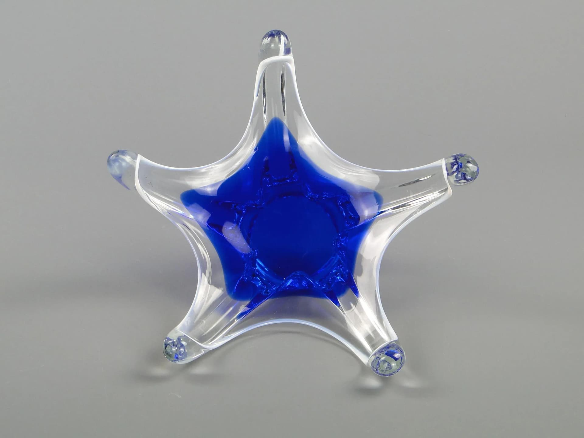 Bowl, blue, glass, by J. Hospodka, Czech Republic, 1960s. - 12365