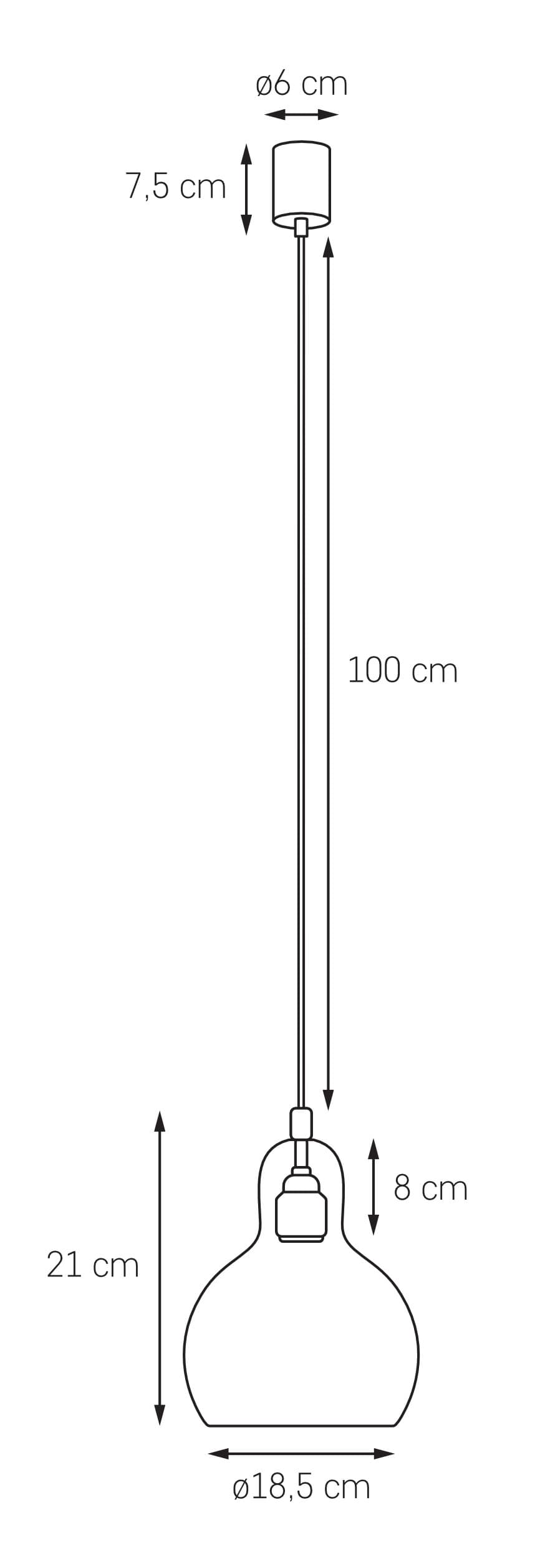 Lampa wisząca Longis I srebrna, Kaspa - 178239