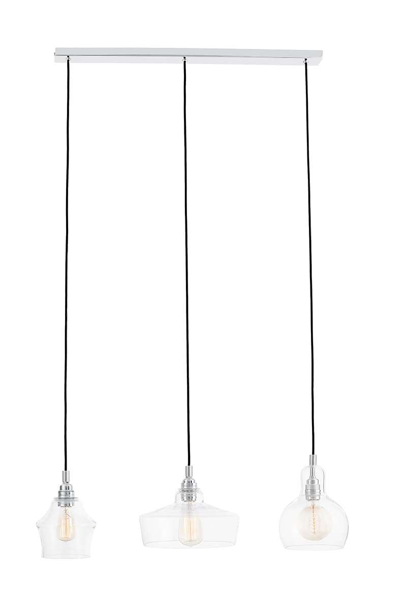 Pendant lamp Longis Listwa silver, Kaspa