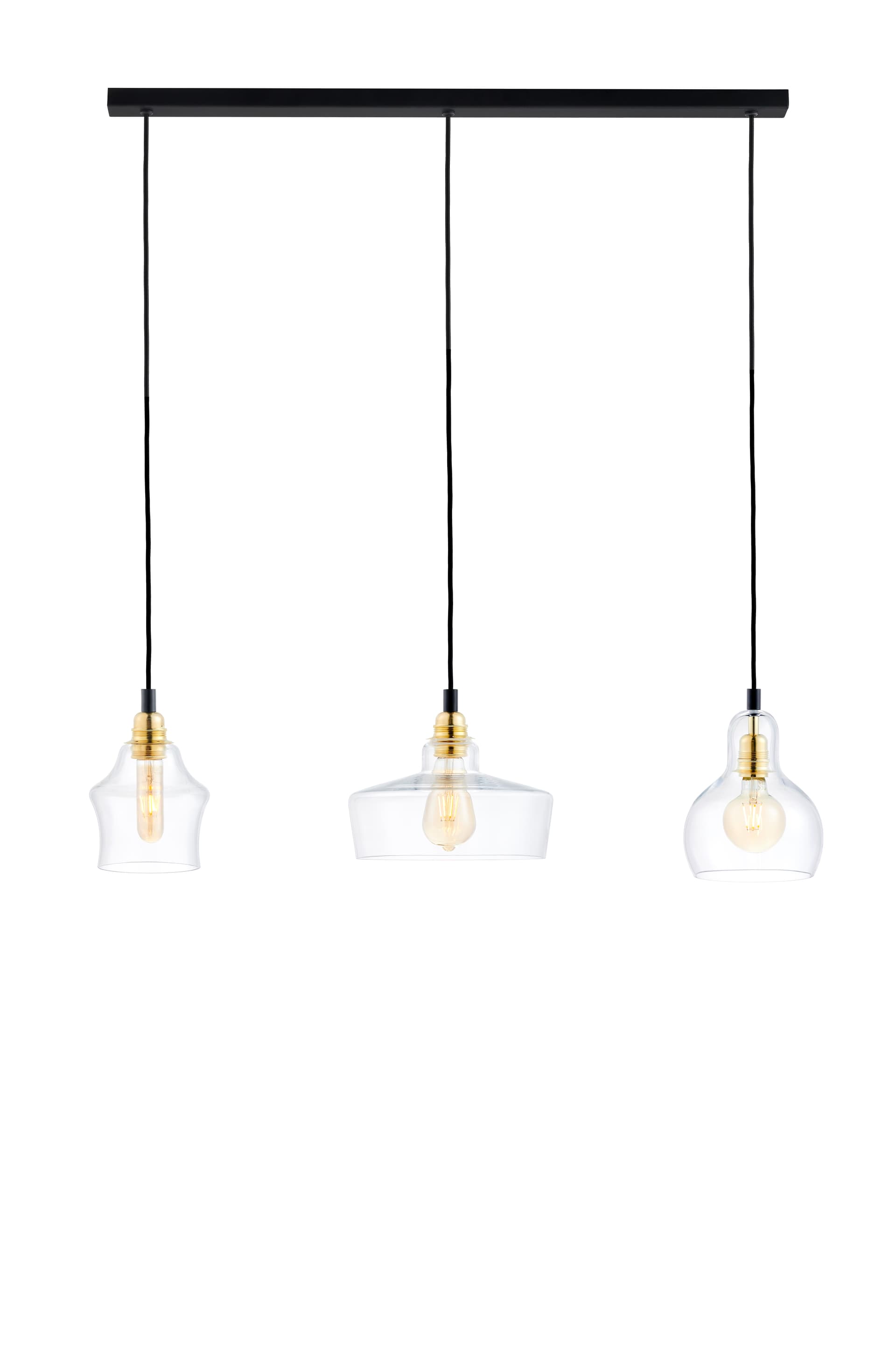 Pendant lamp Longis Listwa 3 black, Kaspa