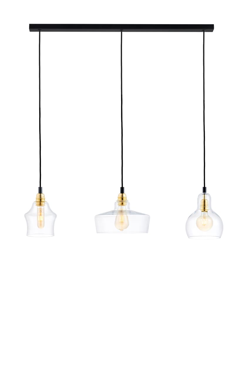 Pendant lamp Longis Listwa 3 black, Kaspa