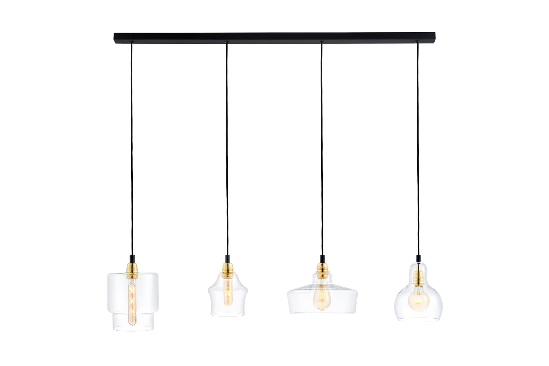 Pendant lamp Longis Listwa 4 black, Kaspa