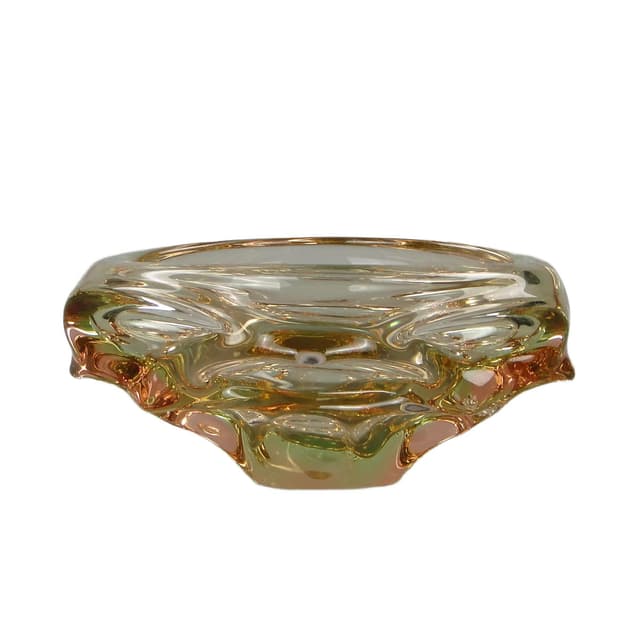 Bowl, multicolor glass, by J. Beranek, Czechoslovakia, 1960s. - DIMENSION