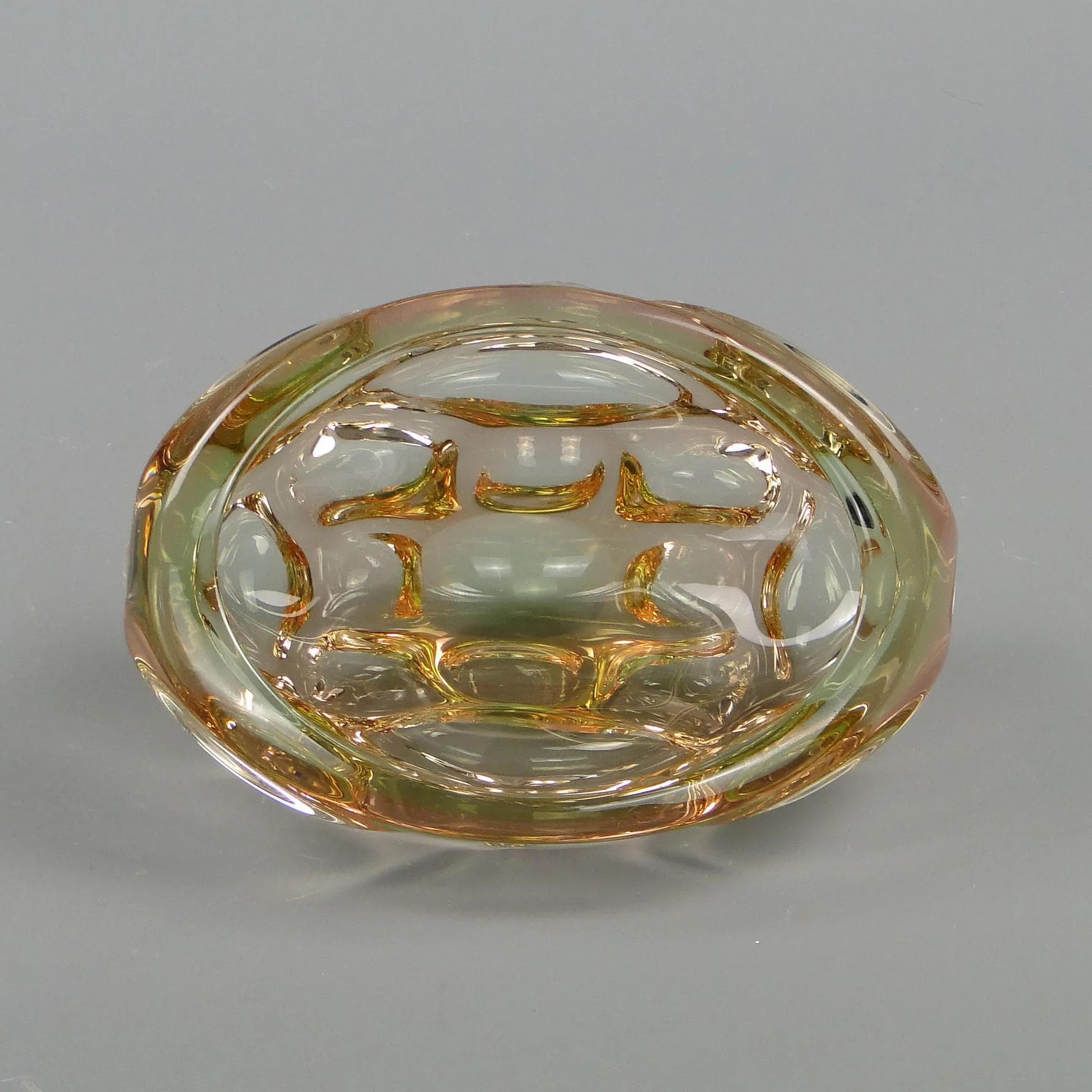 Bowl, multicolor glass, by J. Beranek, Czechoslovakia, 1960s. - 12331