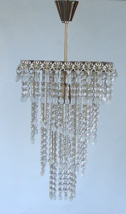 Chandelier Cascade, golden, brass, glass, 1960s. - 178481