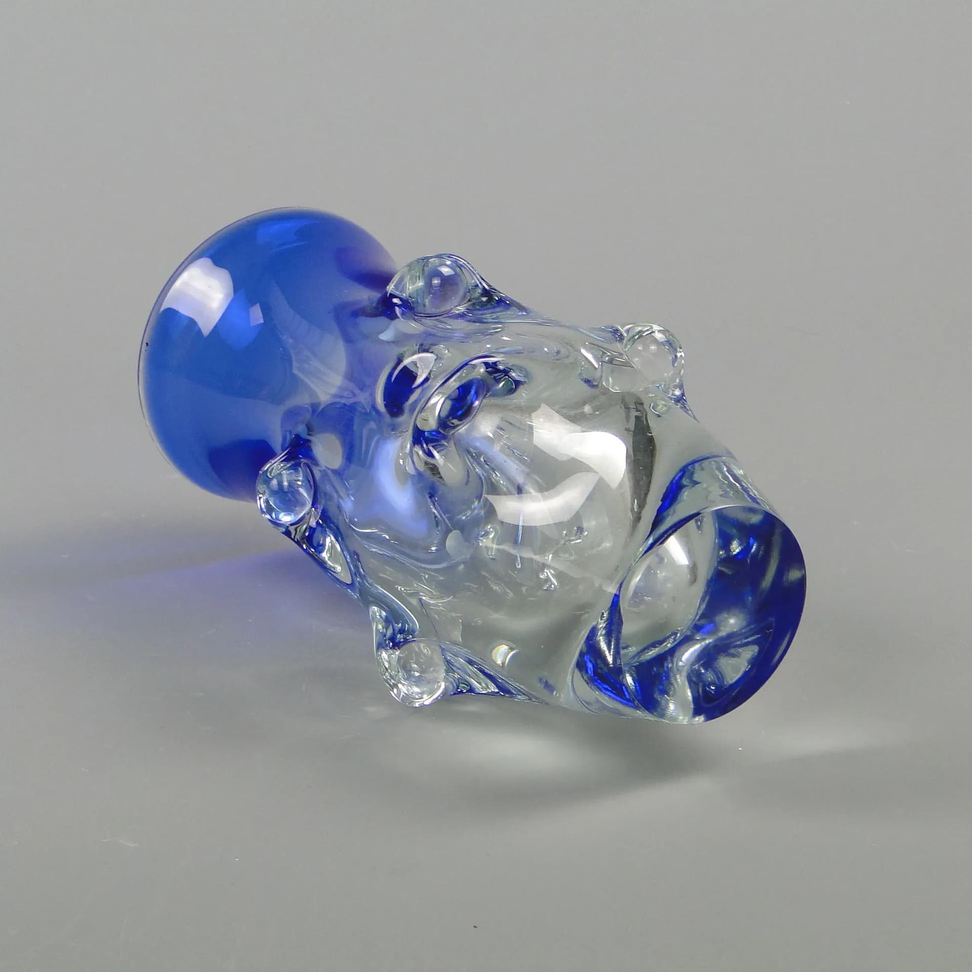 Wazon, szkło turkusowe, proj. J. Beranek, Skrdlovice, Czechosłowacja, lata 60. - 12320