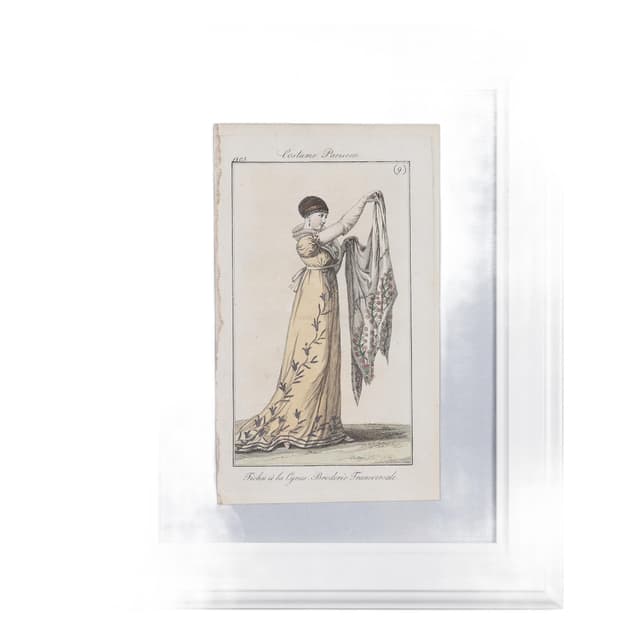 Grafika modowa z serii Costume Parisien. Francja.1805 r. - WYMIARY