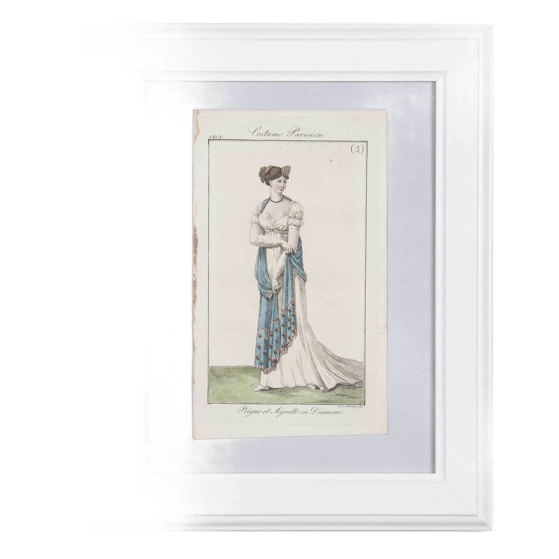 Grafika modowa w stylu Empire, z serii: Costume Parisien. Francja, 1805.