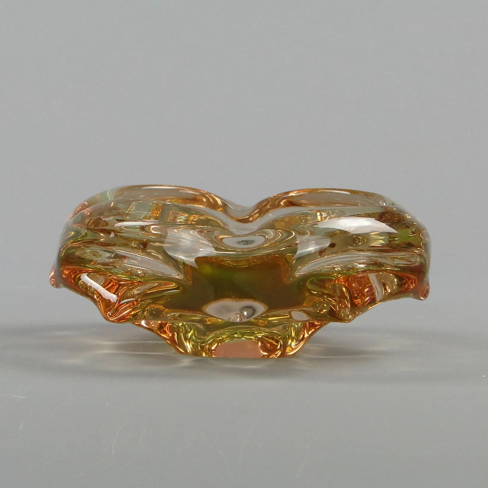 Glass bowl, multicolor, by J. Beranek, Skrdlovice, Czechoslovakia, 1960s - 12306