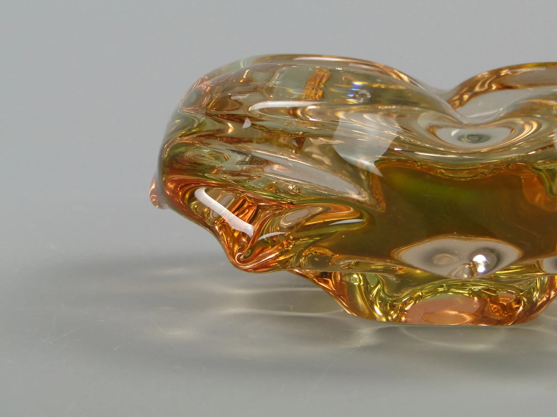 Glass bowl, multicolor, by J. Beranek, Skrdlovice, Czechoslovakia, 1960s - 12307