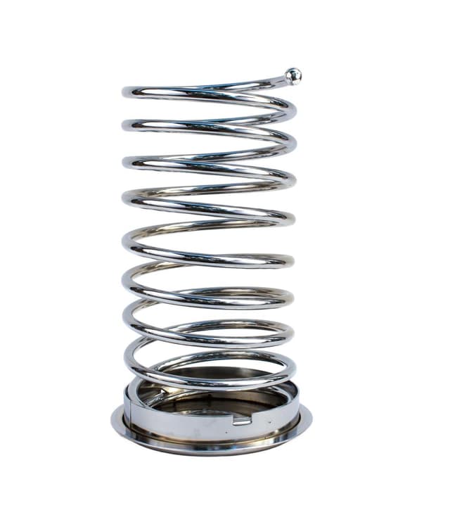 Chromowany, spiralny parasolnik. - WYMIARY