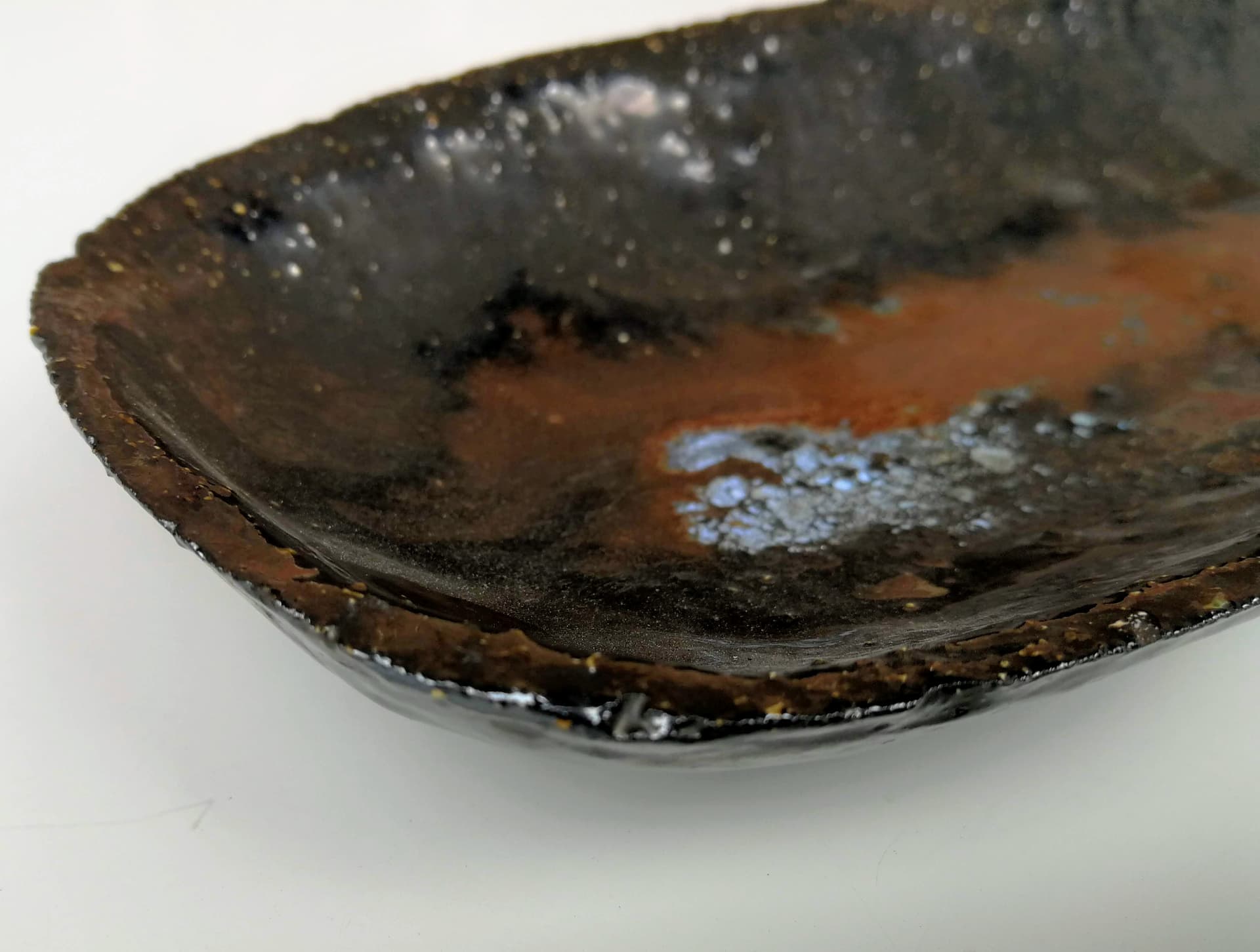 Podłużna patera ceramiczna. Szkliwienie artystyczne. - 178621