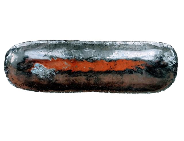 Podłużna patera ceramiczna. Szkliwienie artystyczne. - WYMIARY