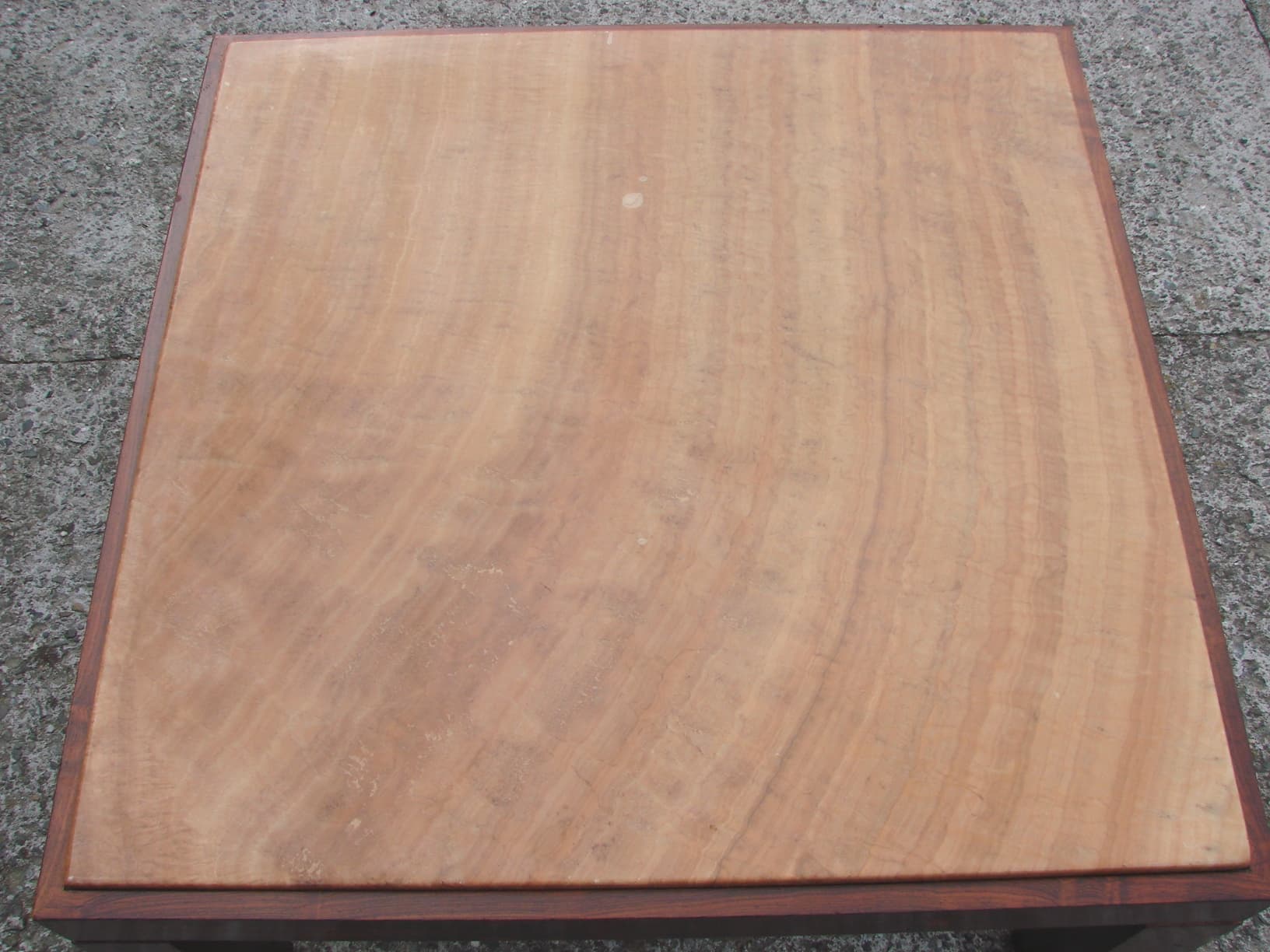 Coffee table, beige stone, rosewood, Germany, 1960s. - 178631