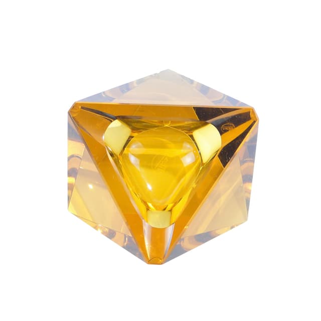 Popielniczka Art déco, kryształ złoty, Czechy, lata 30. - WYMIARY