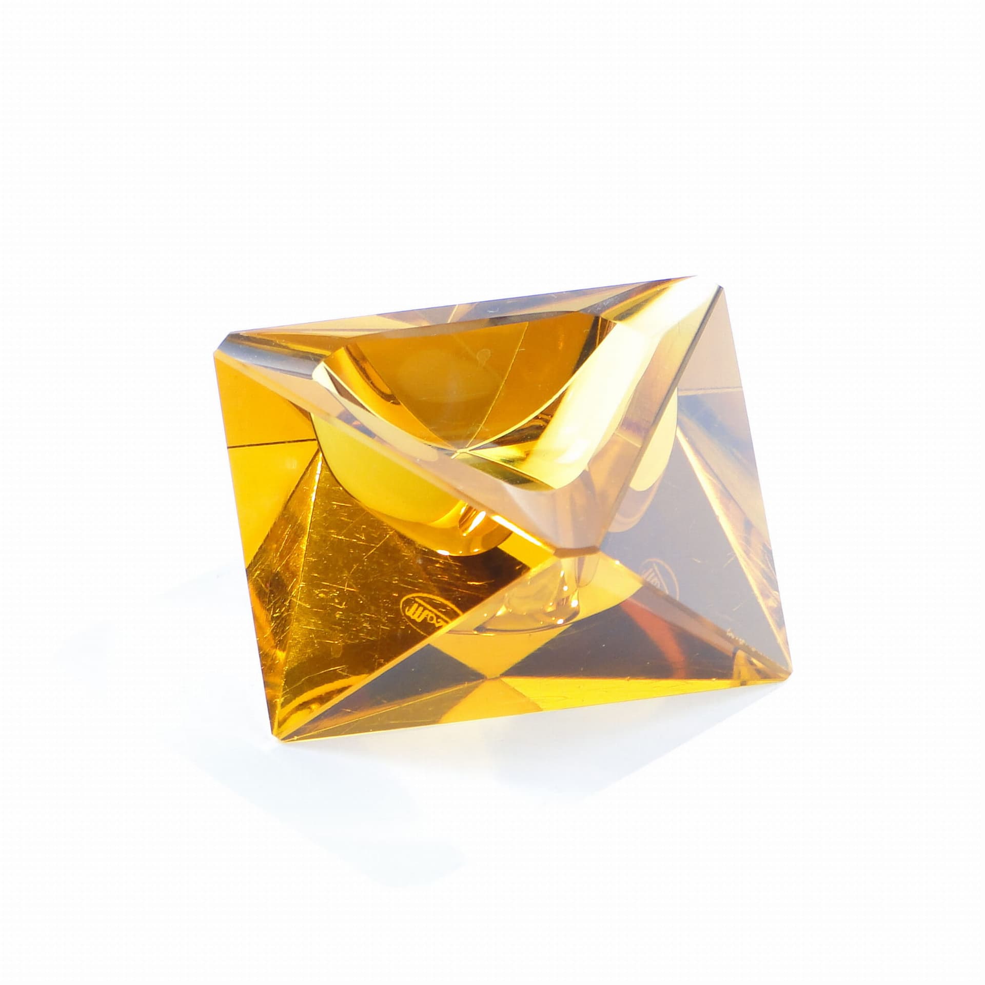 Popielniczka Art déco, kryształ złoty, Czechy, lata 30. - 178760