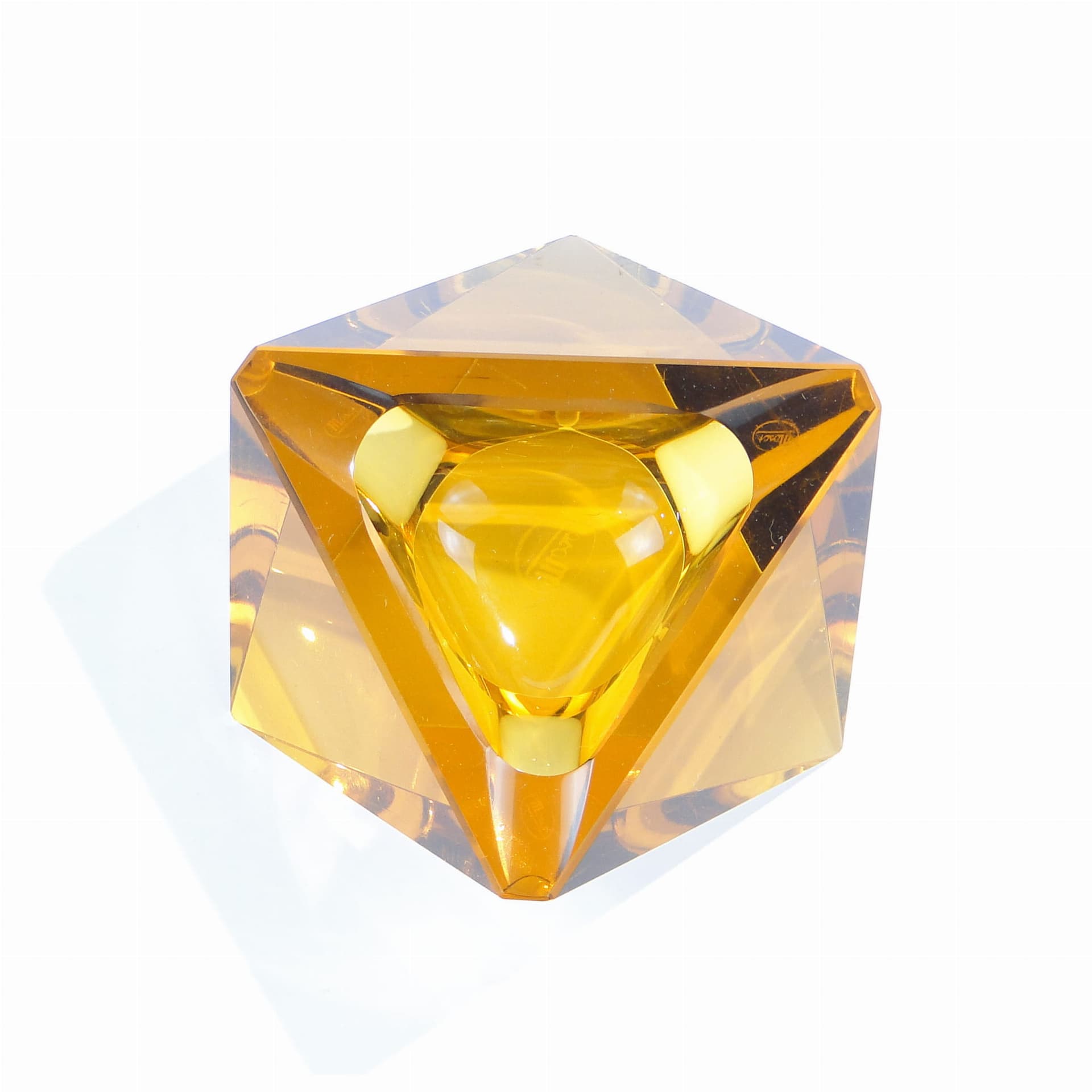 Popielniczka Art déco, kryształ złoty, Czechy, lata 30. - 178763