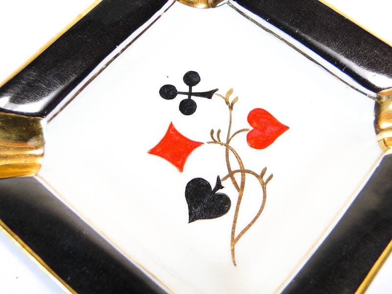 Popielniczka The Cards, porcelana biała, Ćmielów, Polska, lata 60. - 178784