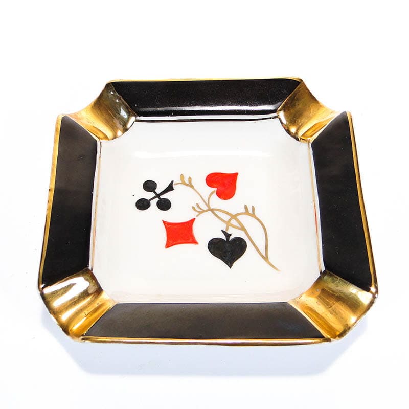 Popielniczka The Cards, multikolor, porcelana, Ćmielów, Polska, lata 60. - 178818