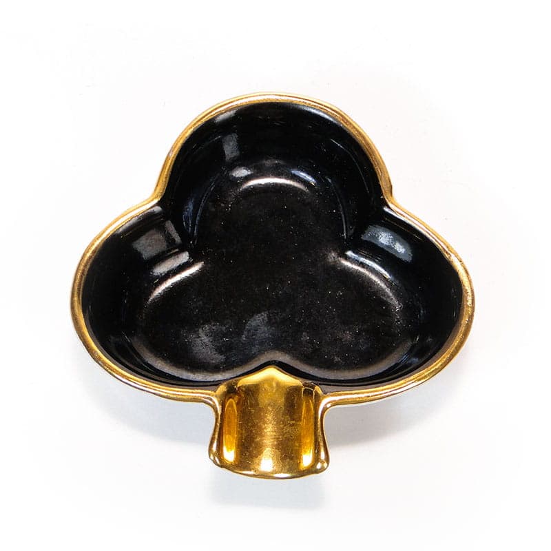 Popielniczka The Cards, czarna, porcelana, Polska, lata 50. - 178827