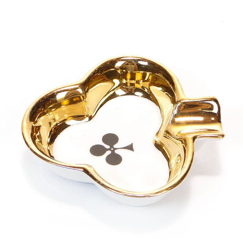 Popielniczka The Cards, złoty, porcelana, Polska, lata 50. - 178844