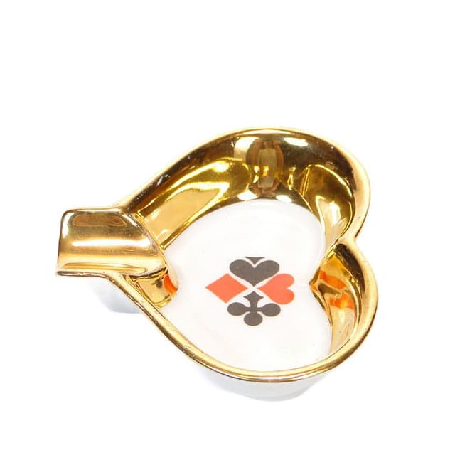 Popielniczka The Cards, złoty, porcelana, Polska, lata 50. - WYMIARY